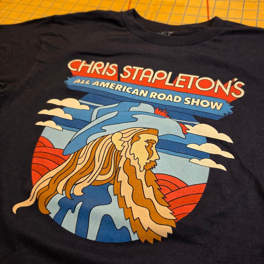 Chris Stapleton 2024 All American Road Show Retro Band Tee Small